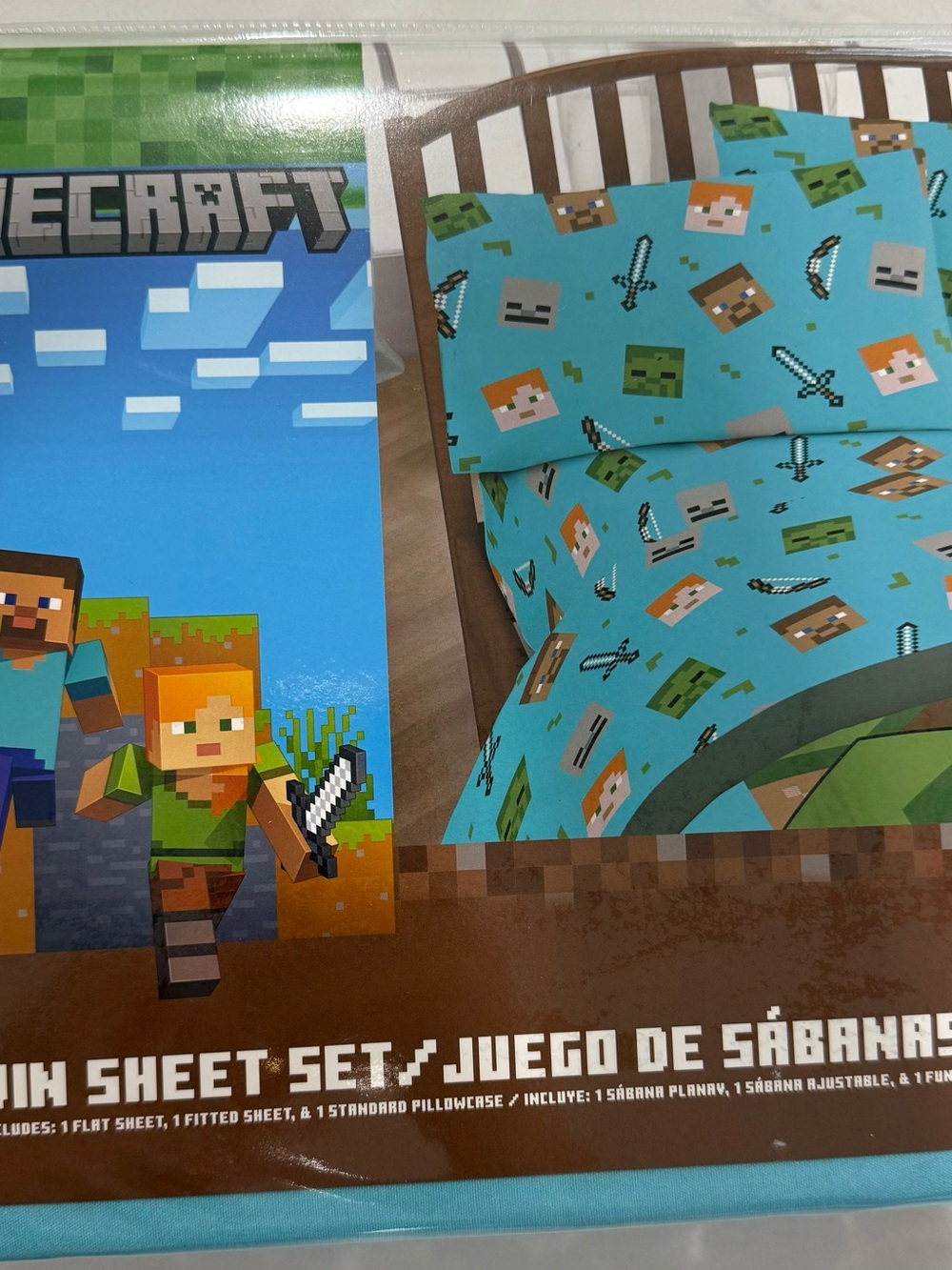 Kids MineCraft Twin Bedding Sheet Set